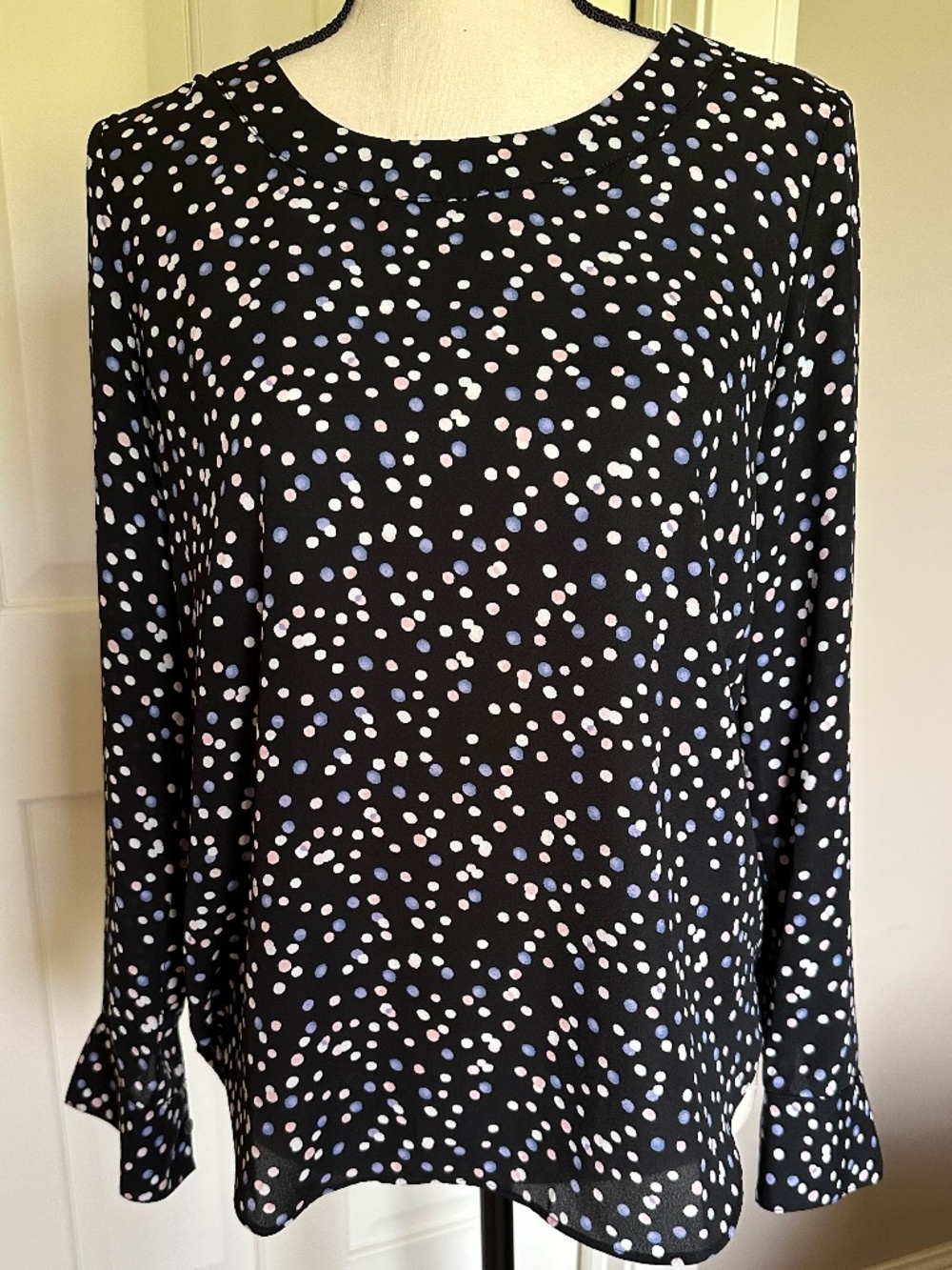 Banana Republic Polka Dot Top Office Business Casual No Iron XS